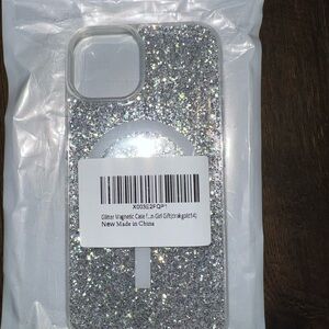 Silver Glitter Phone Case for iPhone 14